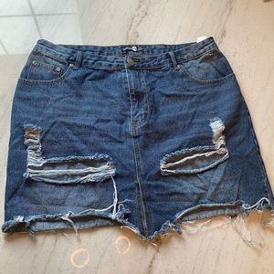 Distressed Jean Skirt